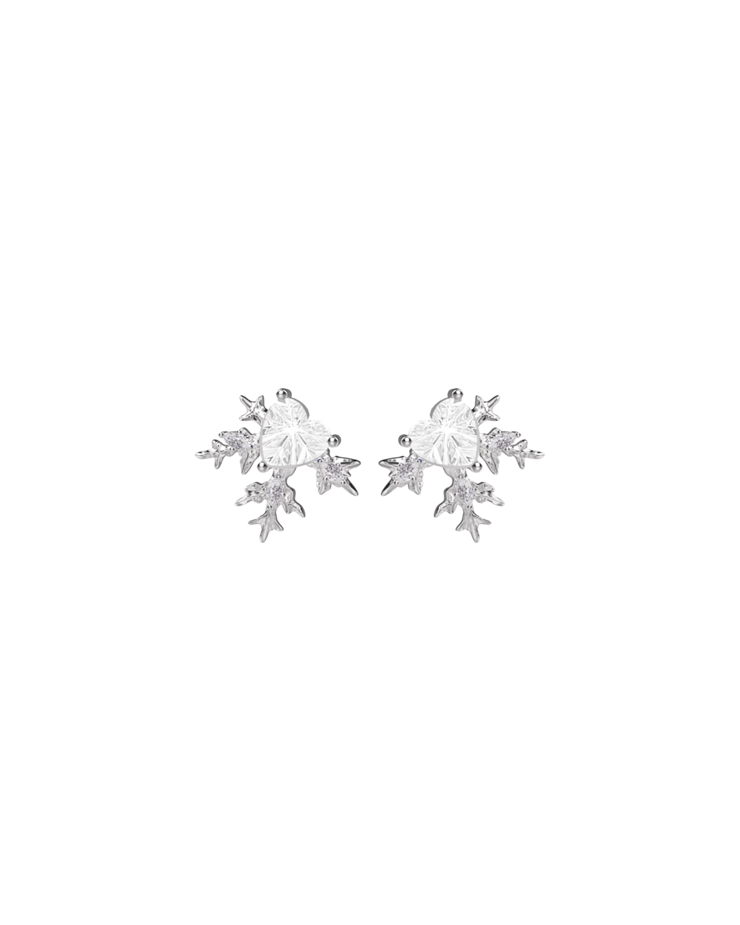 Heart Snowflake Earrings