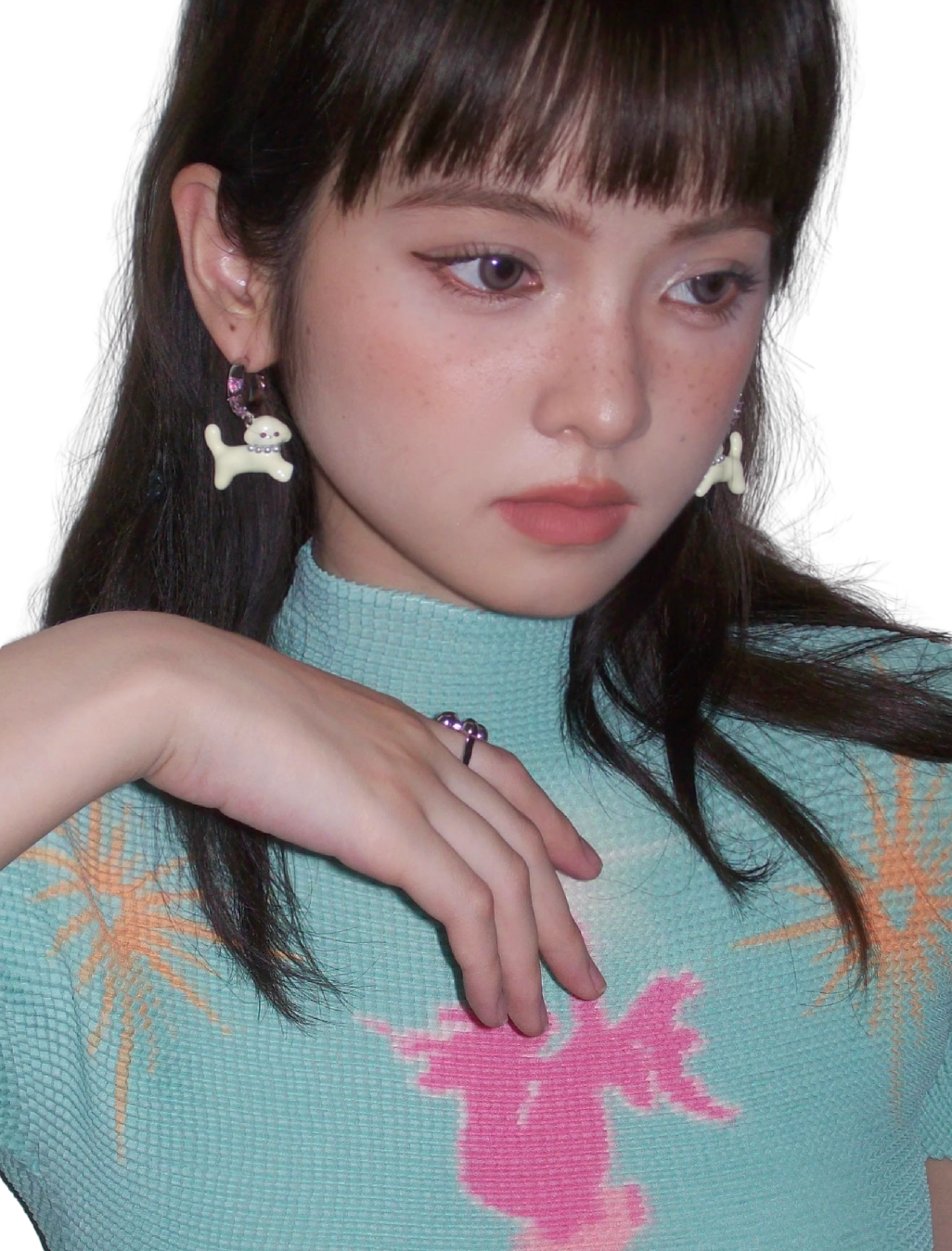 Pink Doggie Earrings