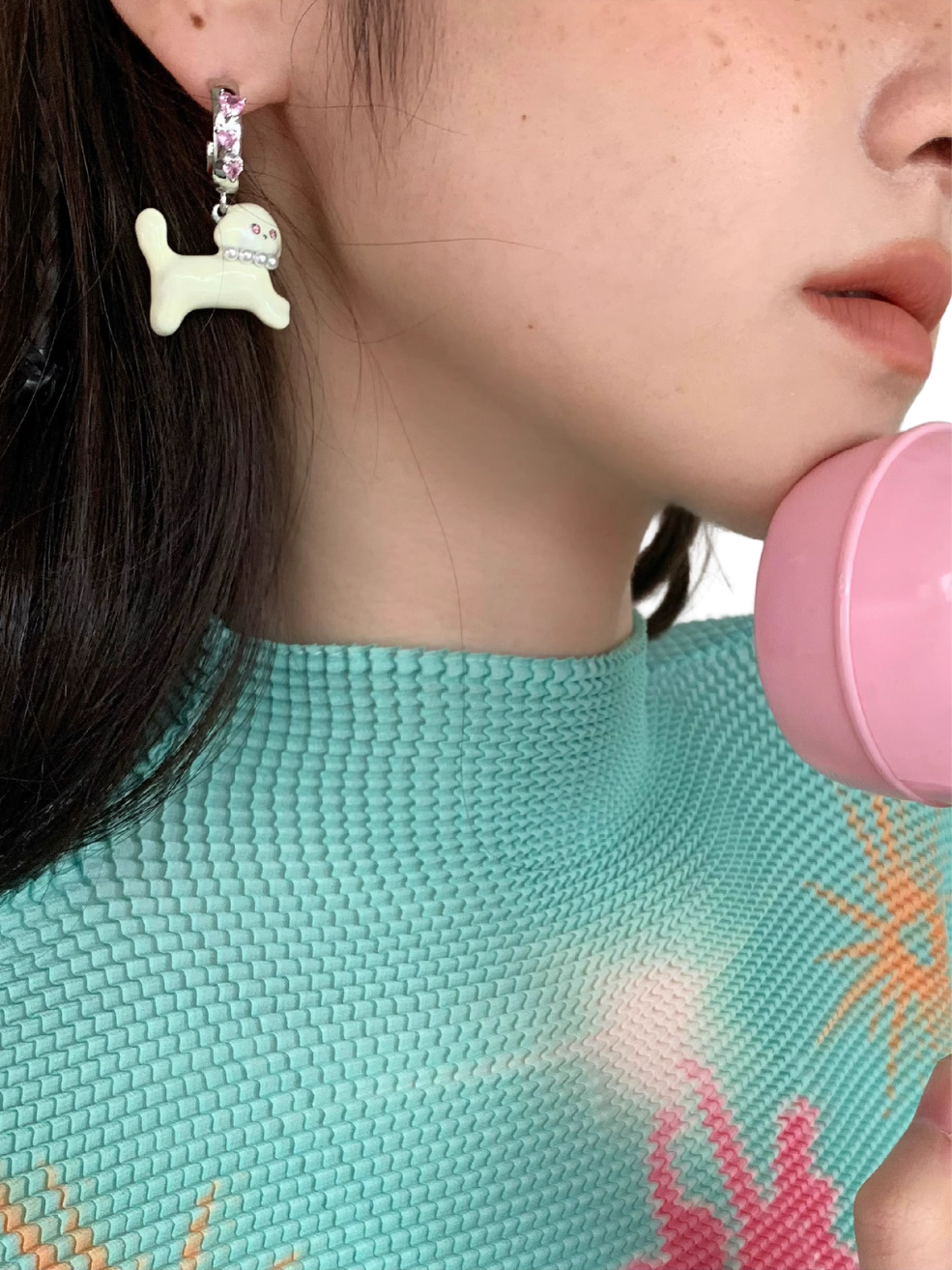 Pink Doggie Earrings
