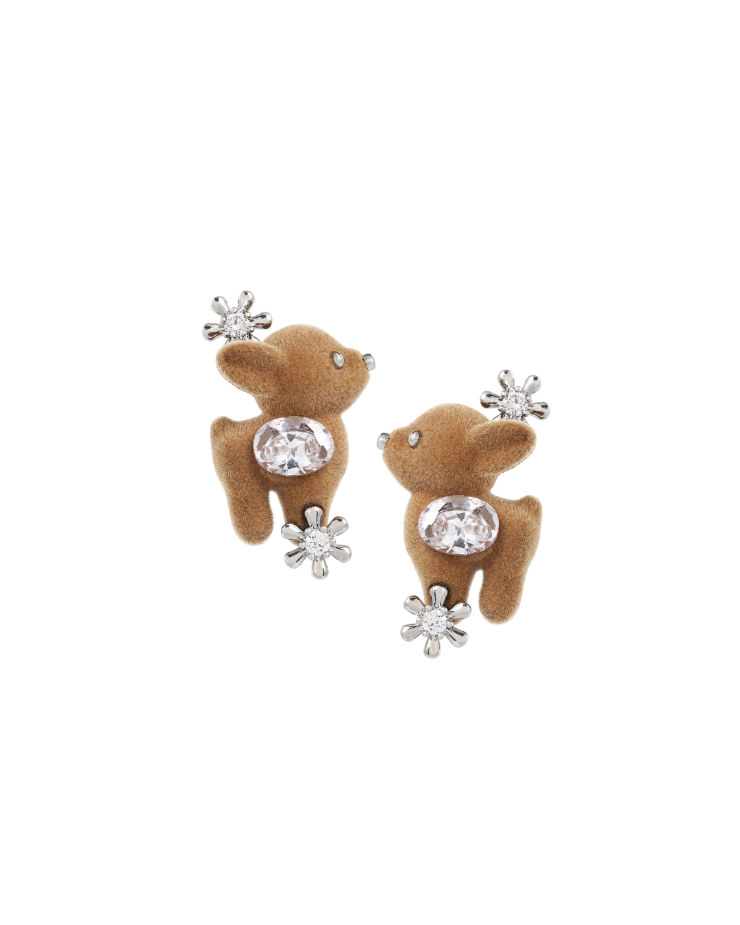 Snowflake Deer Crystal Earrings