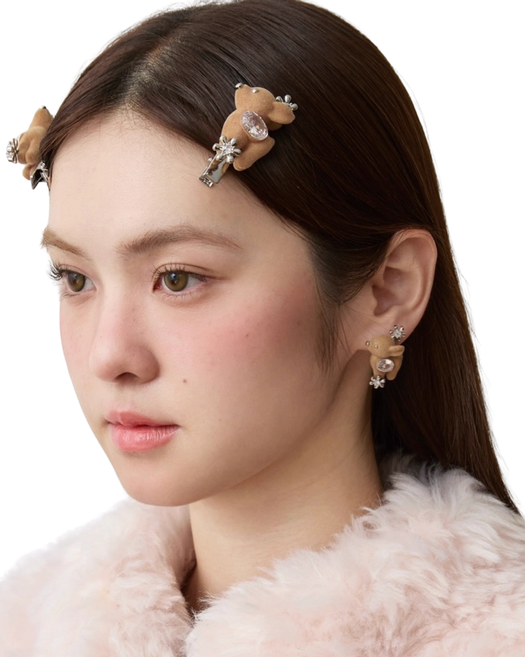 Snowflake Deer Crystal Earrings