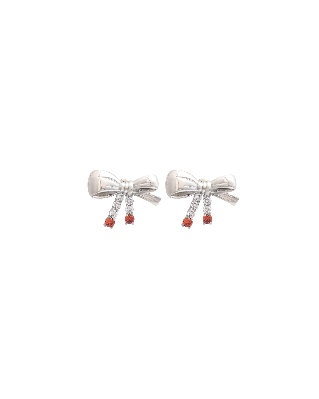 Ruby Bow Earrings