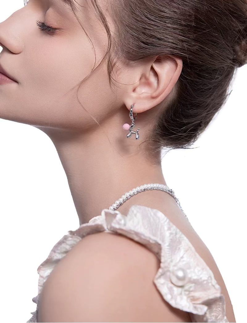 Pink Doggie Earrings